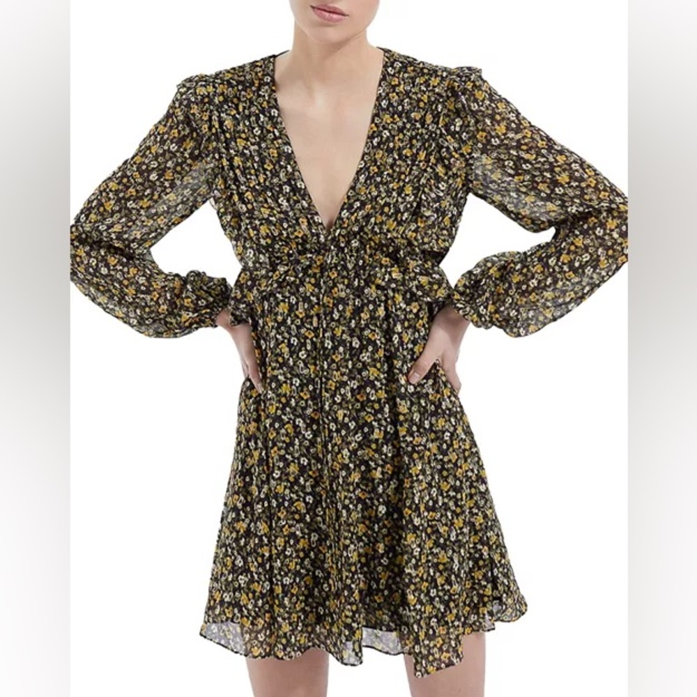 The Kooples Floral Ruffled Mini Dress nwot